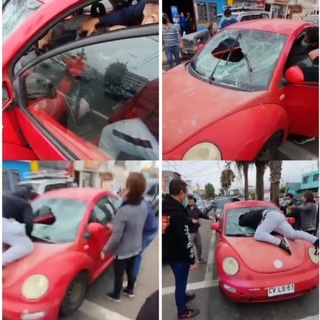 Enardecido sujeto golpeó a su pareja y rompió parabrisas de vehículo