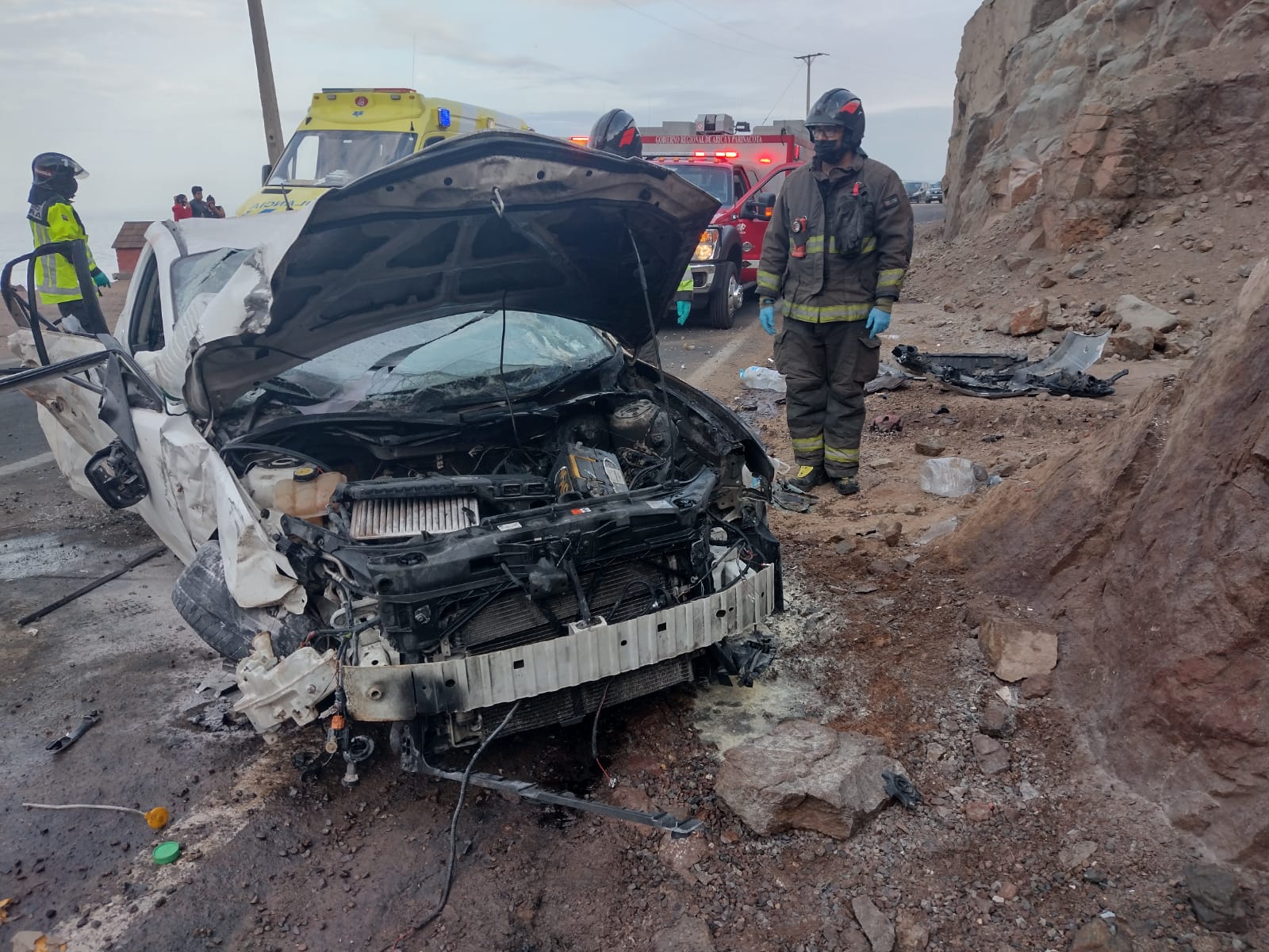Un fallecido y siete lesionados esta mañana en camino a Corazones