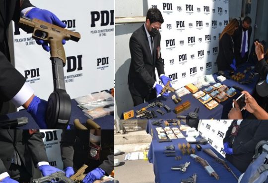 13 imputados caso Tren de Aragua a prisión preventiva y muestran arsenal de la banda