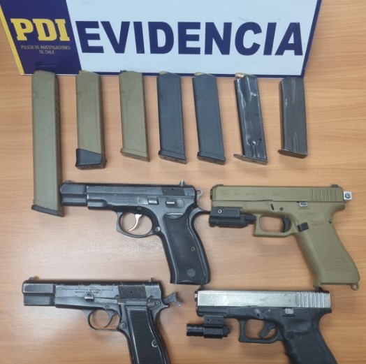 PDI y Fiscalía le dan duro a mafia Tren de Aragua: Caen 3 venezolanos con arsenal