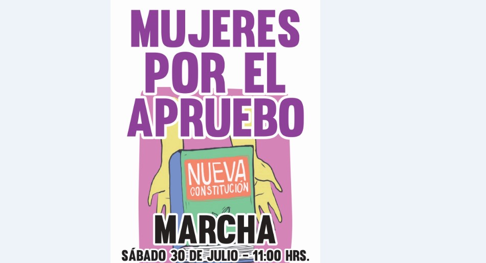 Marcha Mujeres por el Apruebo este sábado 30 de julio en Arica
