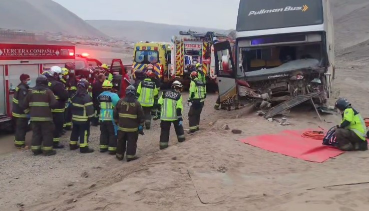 Solo dos lesionados en bus que se estrelló con pasajeros en cuesta de Acha