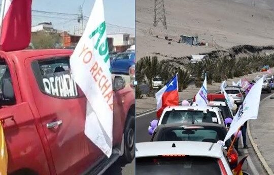 Masivas caravanas por el Rechazo y el Apruebo en la recta final