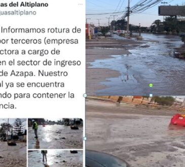 La guinda de la torta: Rompen matriz principal de agua potable a la entrada de Azapa