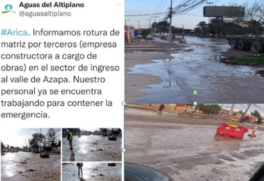 La guinda de la torta: Rompen matriz principal de agua potable a la entrada de Azapa