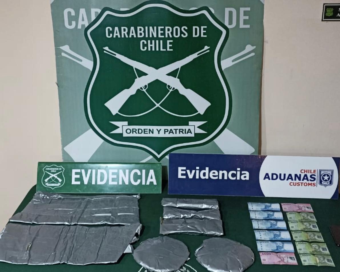 En Cuya cayó con 3 kilos de ketamina adosada al cuerpo