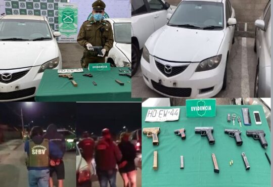 Detenidos, armas y autos recuperados en batida al delito