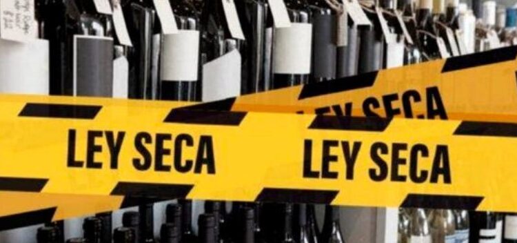 Corre Ley Seca hoy domingo desde las 05.00 a las 20.00 horas