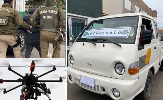 Otro nivel: Con Dron carabineros capturó a ladrón de una camioneta porter