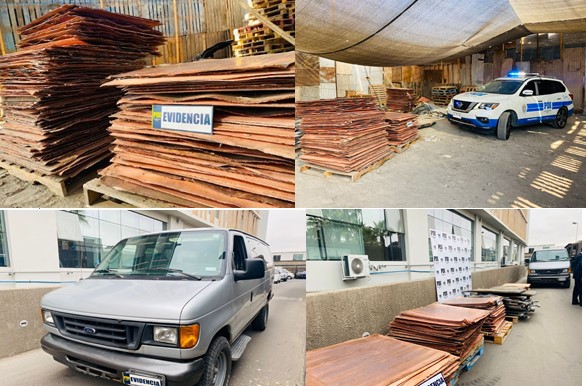 En un furgón acondicionado trasladaban al Perú cátodos de cobre robados