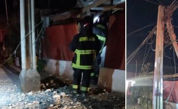 En Pampa Nueva camión arrasó con postes esta madrugada