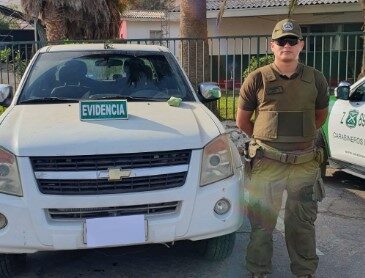 Detenido en Poconchile cuando viajaba de vacaciones en camioneta recién robada