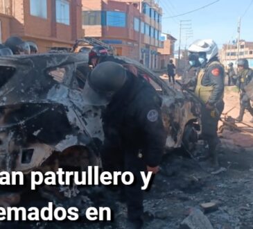 Trágico saldo en Juliaca: 17 muertos, 100 heridos y un policía quemado en su vehículo