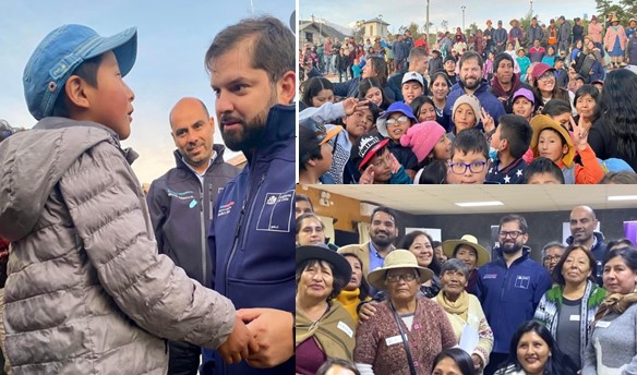 Gran recepción brindó comunidad de Putre al Presidente Gabriel Boric