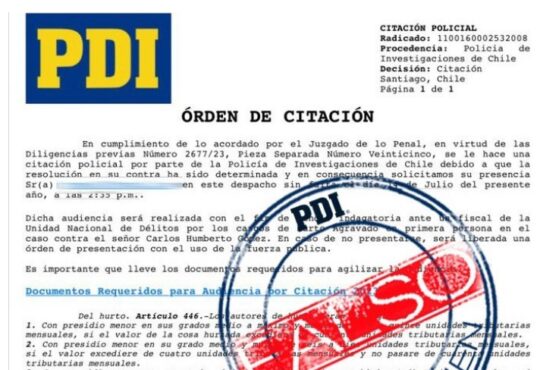 La PDI alerta a la comunidad sobre falsos correos de citaciones