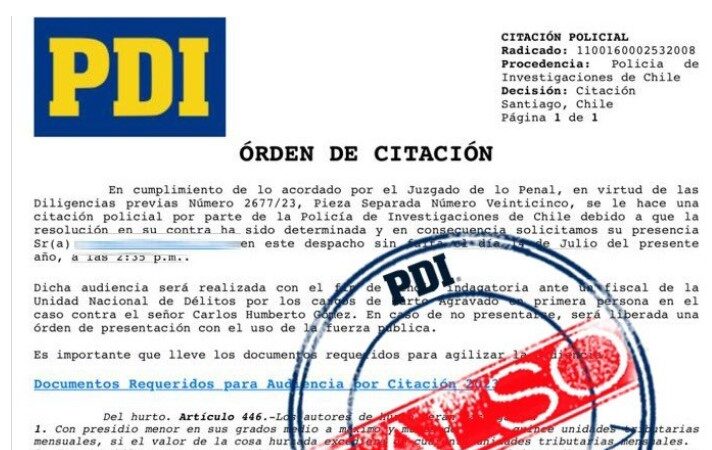 La PDI alerta a la comunidad sobre falsos correos de citaciones