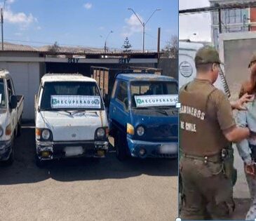 Carabineros como un  rayo recuperó tres camionetas y capturó a los autores en la misma madrugada