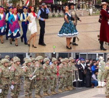 Tradicional Contrapunto de bandas de Ejército Chile y Perú por Fiestas Patrias del vecino país