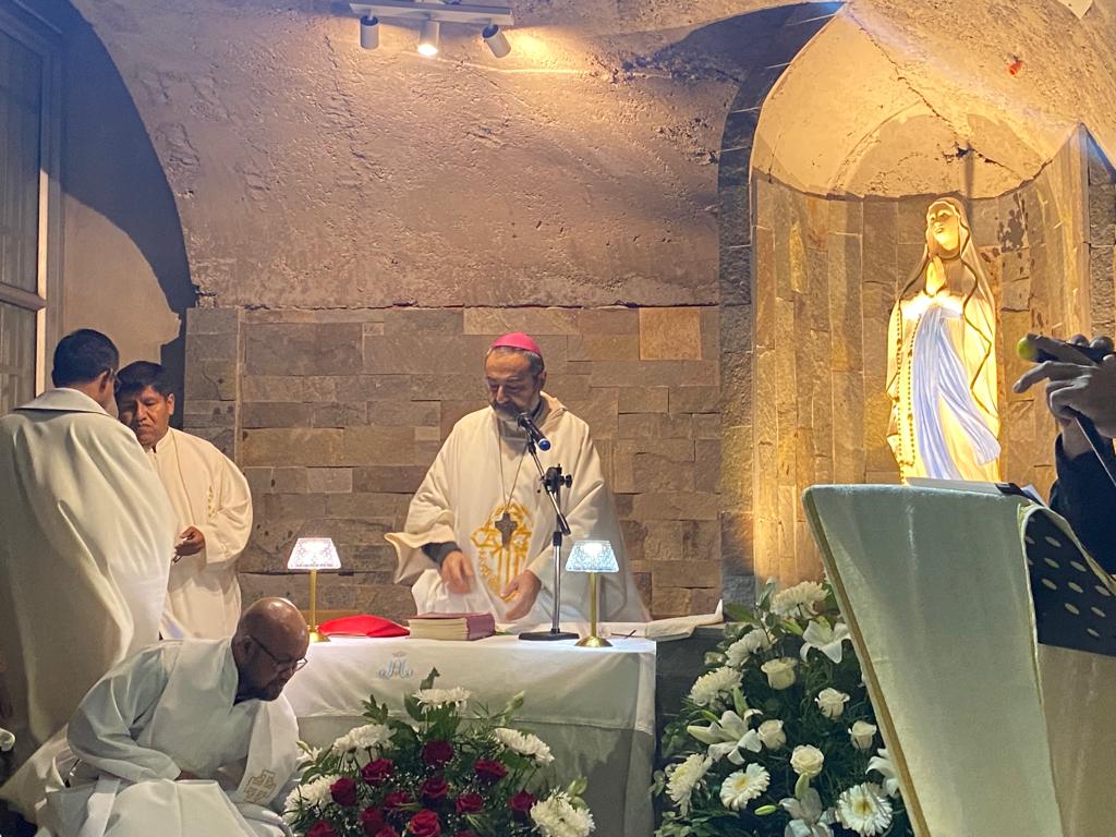 Reinauguran Gruta de la Virgen de Lourdes en Parroquia Sagrada Familia