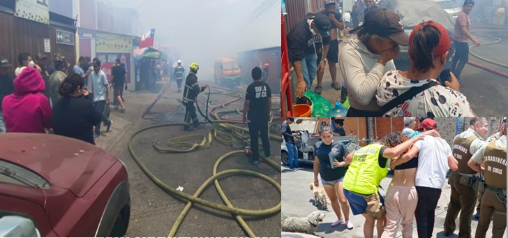 Balance del incendio en población Lautaro: 15 damnificados, 2 casas destruidas y 1 bombero herido