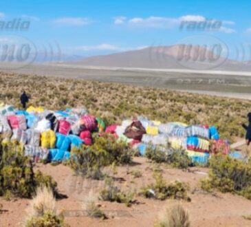 Desde la carretera parecía el “desierto florido” de Atacama pero era contrabando de ropa americana