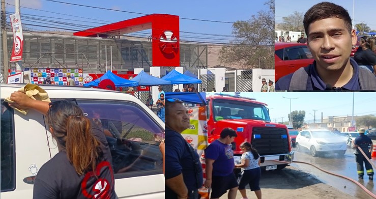 Bomberos comprometidos con la Teletón: Lavaron todos los autos post llovizna