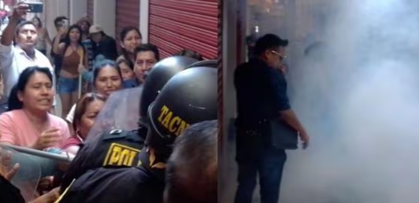 PNP recibió con bombas lacrimógenas a los turistas en el mercadillo Bolognesi de Tacna
