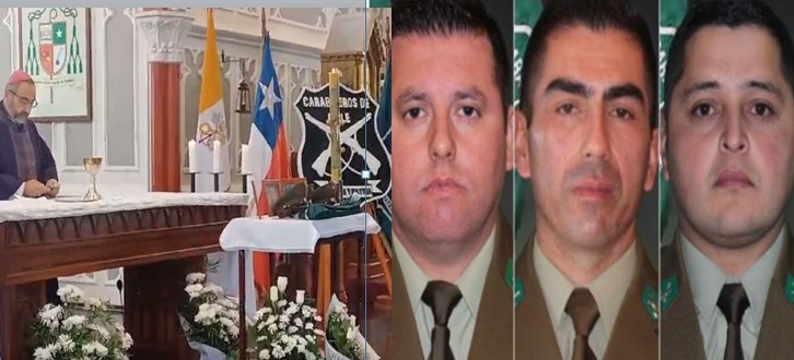 Masivo responso en la Catedral de Arica por los tres mártires de Carabineros
