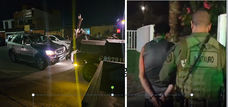 Sección Centauro capturó a dos delincuentes en el auto robado durante la madrugada