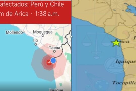 Sismo sacudió a la región de Arica y Parinacota esta madrugada