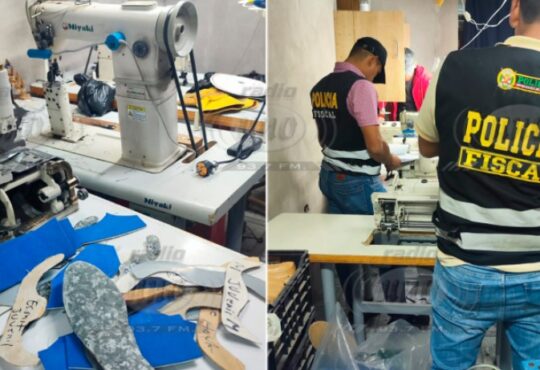 PNP interviene fábrica de zapatillas de “marca” en el Lote 1 de Ciudad Nueva en Tacna