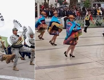Ejército del Perú interpretó el himno chileno en Tacna en tradicional contrapunto de bandas