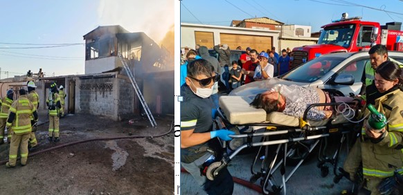Dos casas destruidas y tres afectadas en incendio en Cerro La Cruz