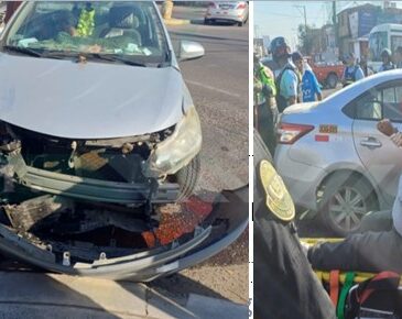 Auto de Arica involucrado en violento choque en Tacna y deja dos heridos