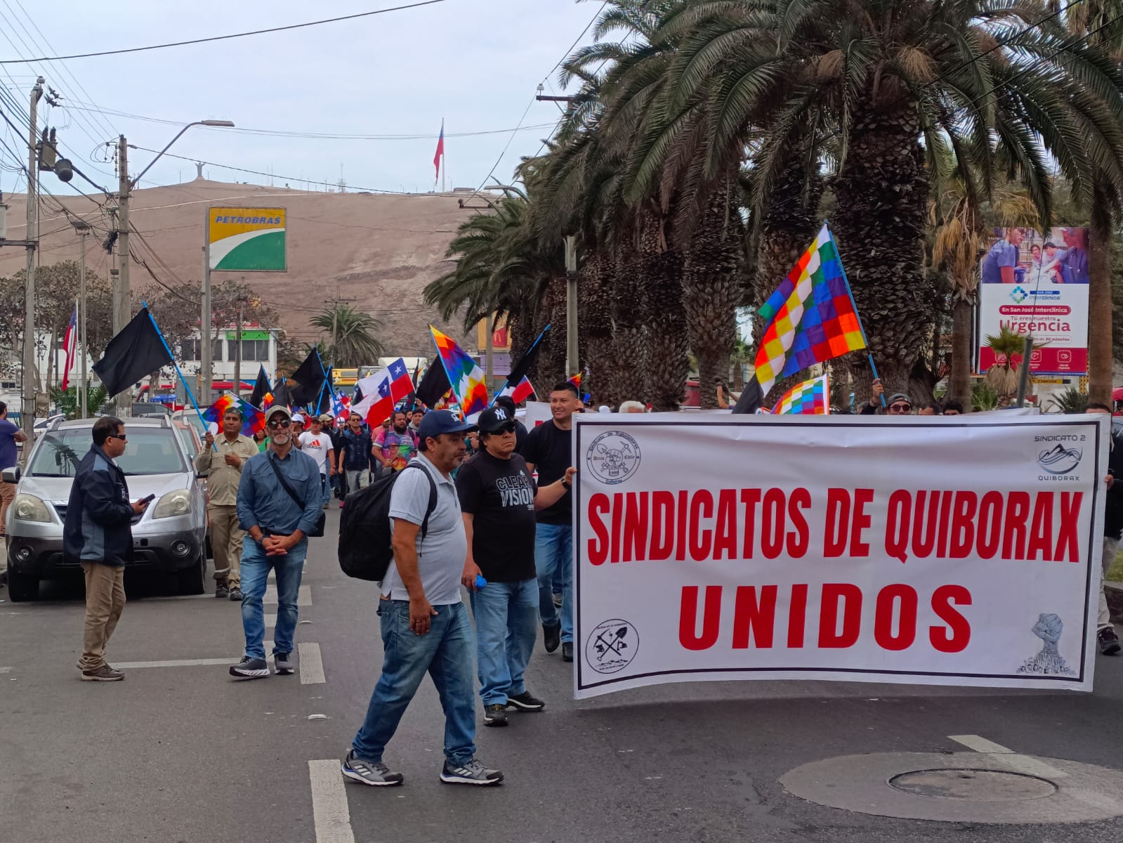 Sindicatos de Quiborax y camioneros marcharon por la ciudad ante incertidumbre laboral