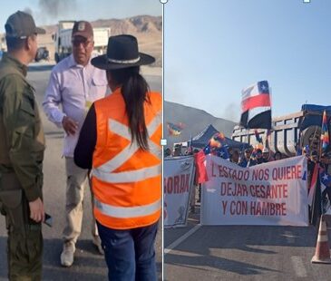 Sindicatos de Quiborax bloquearon la carretera internacional a Bolivia frente a la planta El Águila