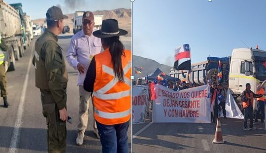 Sindicatos de Quiborax bloquearon la carretera internacional a Bolivia frente a la planta El Águila