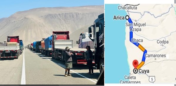 Más de 1.000 personas y sus vehículos están varados en Cuya localidad de 60 habitantes