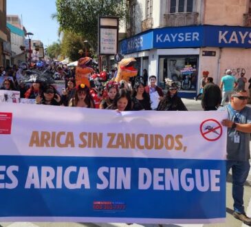 Con pasacalle educativo Arica se unió contra el zancudo Aedes aegypti