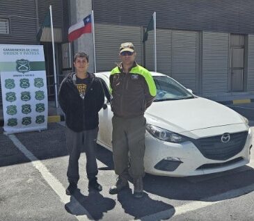 Carabineros y Policía Nacional de Bolivia le recuperaron el Mazda robado