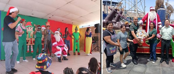 Gendarmería en actividades navideñas en la escuela América y jardín infantil Inti Jalsu
