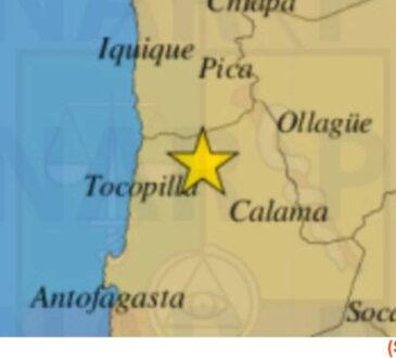 Sismo de magnitud 6.1 se registró esta tarde en la Región de Tarapacá