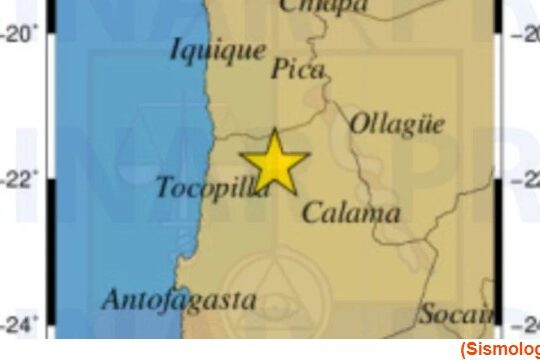 Sismo de magnitud 6.1 se registró esta tarde en la Región de Tarapacá