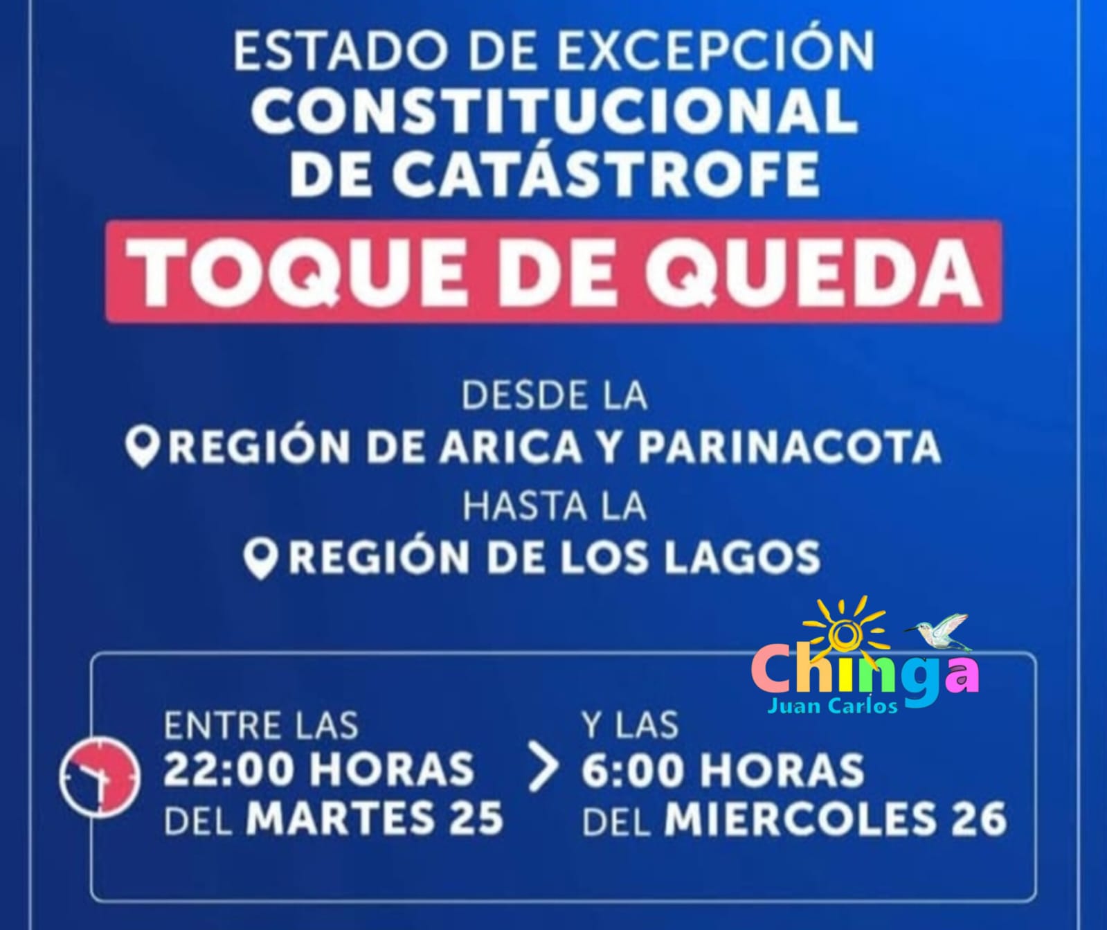 5 detenidos por toque de queda durante apagón en Arica