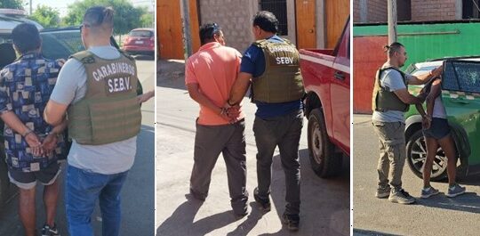 Diez peligrosos prófugos capturados en Arica en operativo policial de alta complejidad