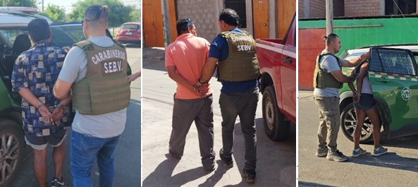 Diez peligrosos prófugos capturados en Arica en operativo policial de alta complejidad