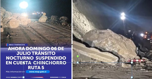 Cerrada la Cuesta Camarones: Derrumbes cada 2 horas y problemas de visibilidad