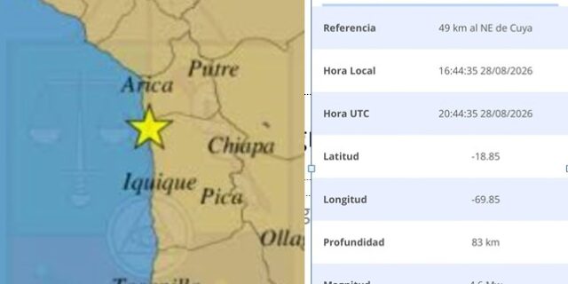 Tres sismos sacudieron a la región de Arica y Parinacota