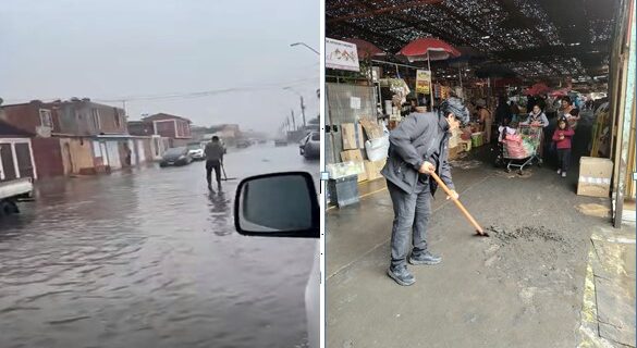 Trabajo en terreno para mitigar los efectos de la lluvia en Arica