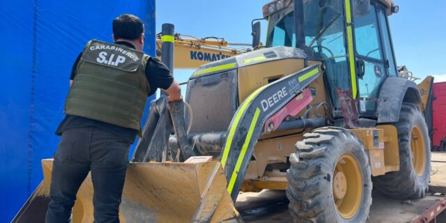 Intentaron llevar al Perú por Arica una retroexcavadora robada en Calama